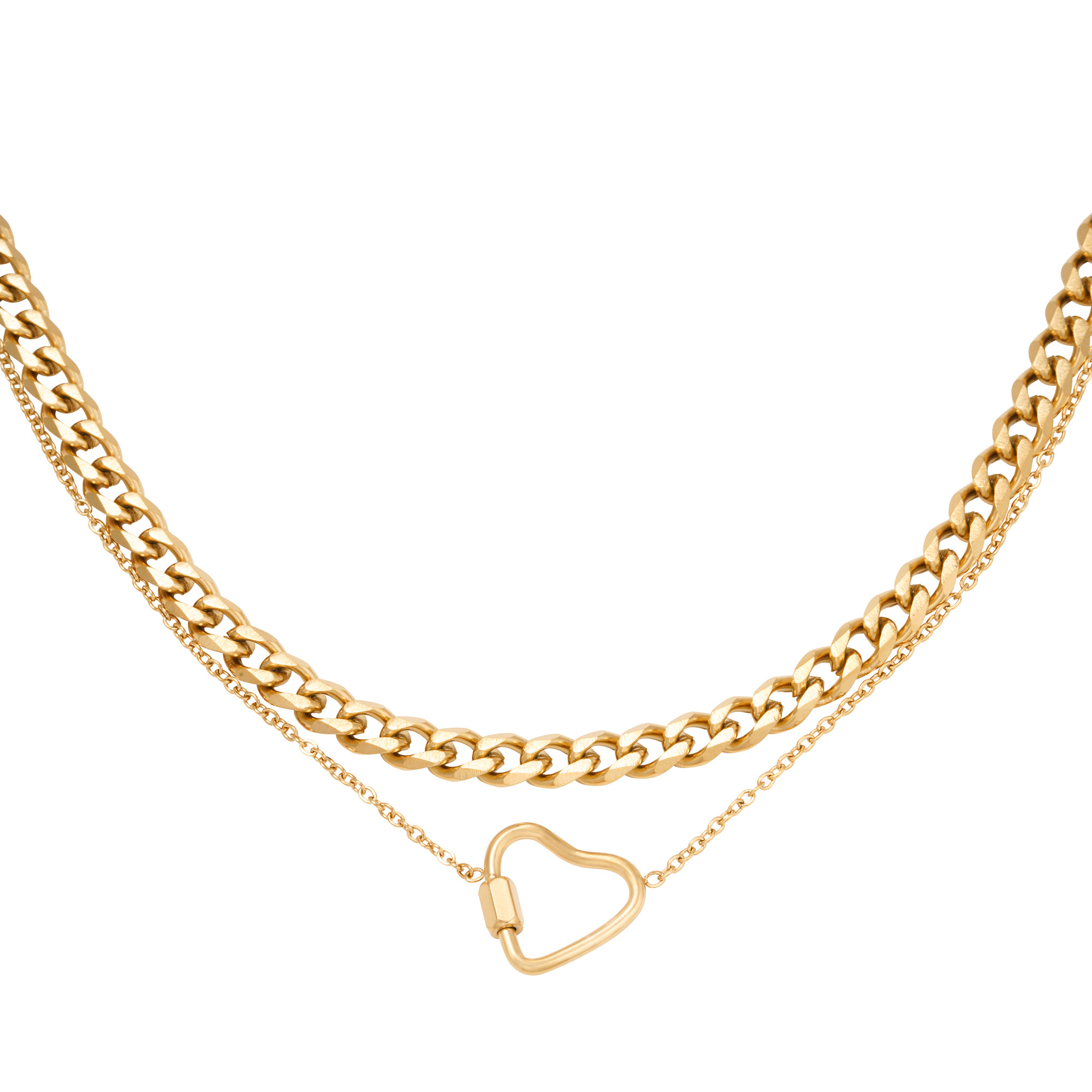 Gold / Necklace Chained Heart 