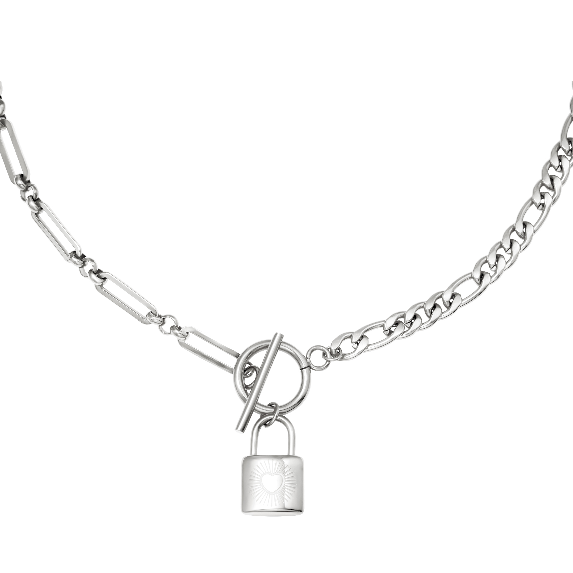 Silver / Necklace Chain & Lock 