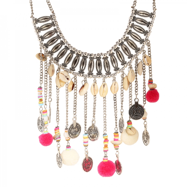 necklace bohemian pompons Immagine3